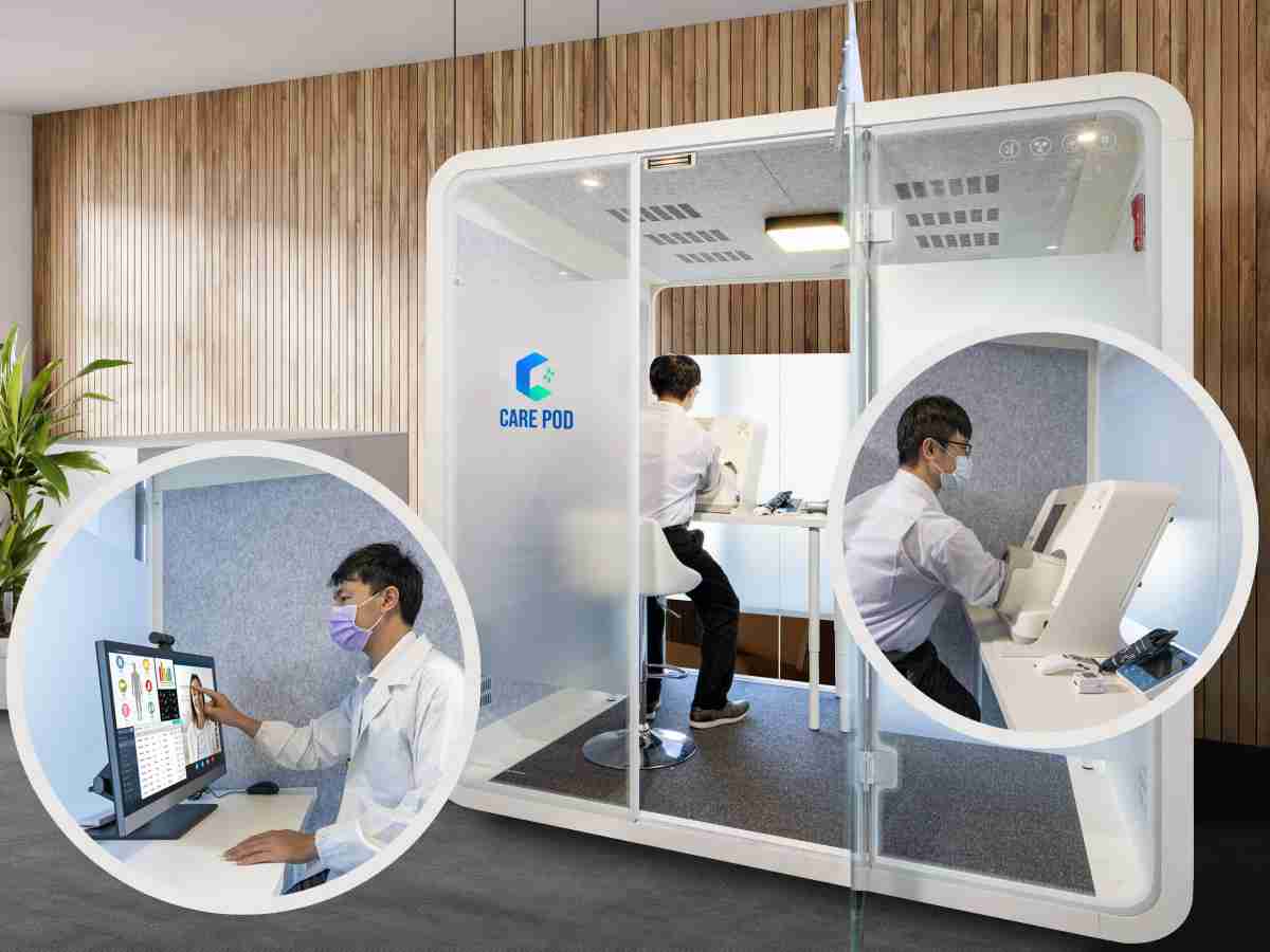 达擎于医疗科技展中展出＂远距诊疗舱＂，，，，以因应医疗数字化及社会高龄化趋势下、、、复诊及慢性病患等族群对于远距看诊需求逐渐升高所推出的创新整合方案。。多功能合一、、高隐私性的远距诊疗舱可根据病患端与医师端的不同需求，，提供弹性化及客制化功能，，节省医生和病患的精力及时间