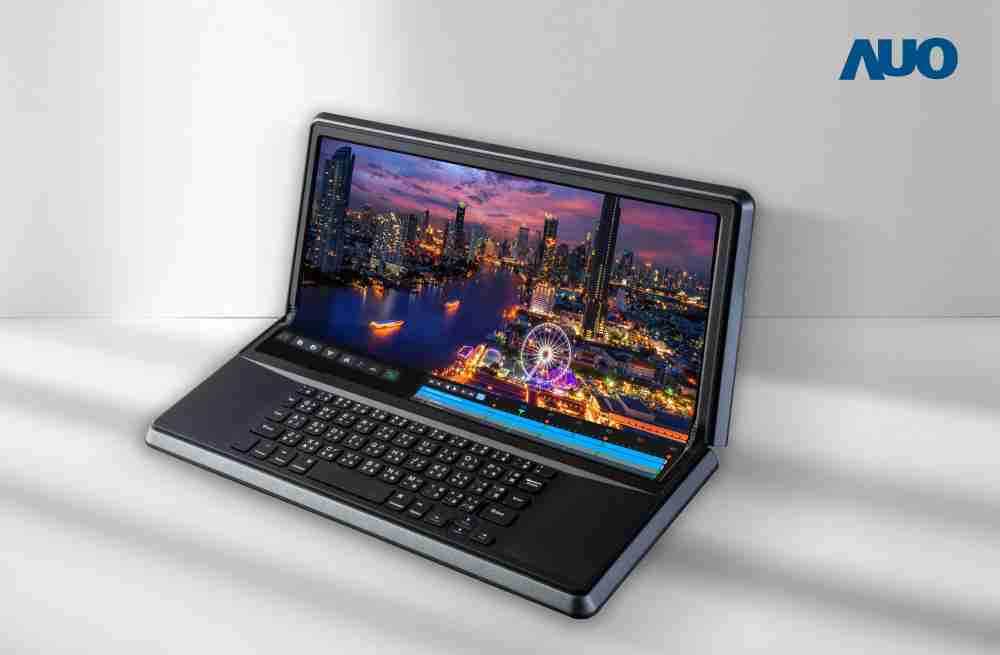 糖果派对14.6吋Micro LED折迭显示屏幕，，，搭配半径4mm的弯折绞炼，，以及高画素、、、高亮度、、、高对比度的显示技术特点，，即便在大视角下仍保有绝佳色相与亮度