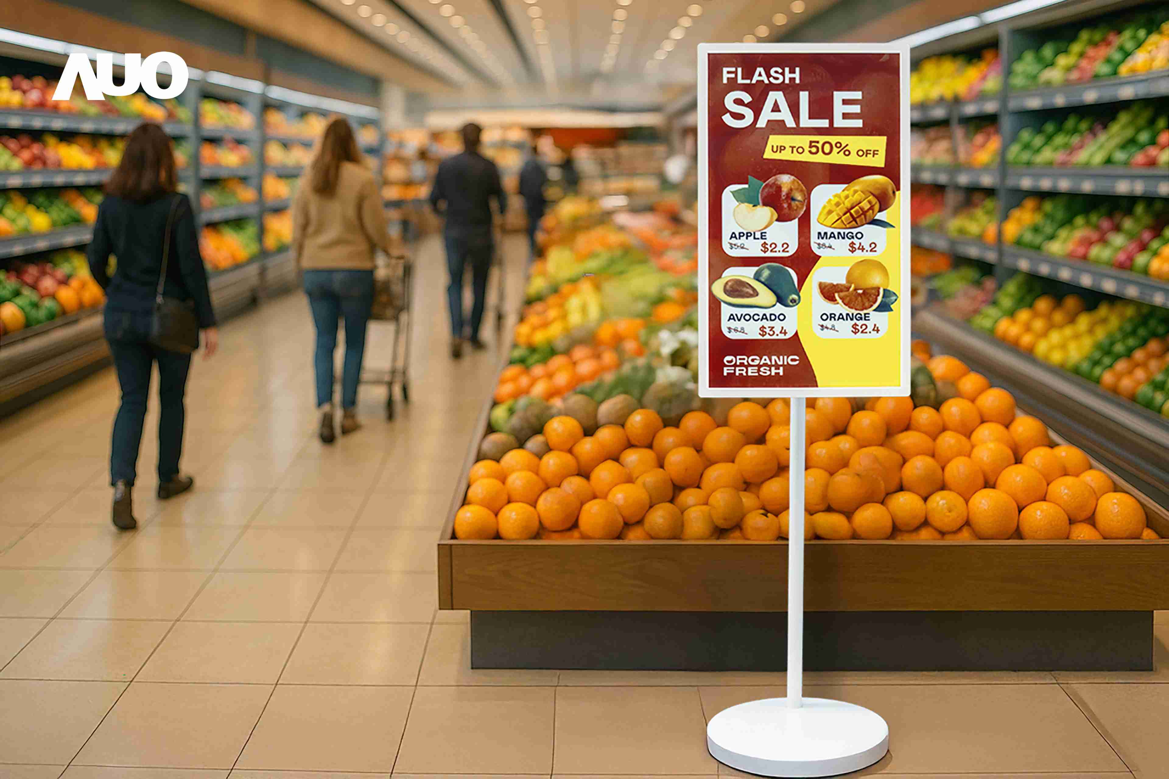 达擎首亮相低功耗、、、、全彩的〝aecoPost电子纸解决方案〞，，，仅在更新画面时需要微量的电力驱动，，无需布建电线的便捷设计，，，使其可灵活应用、、、随意置放，，，并可透过云端或行动装置app，，，，轻松管理及排程广告内容，，，晋升店头营销利器。。。